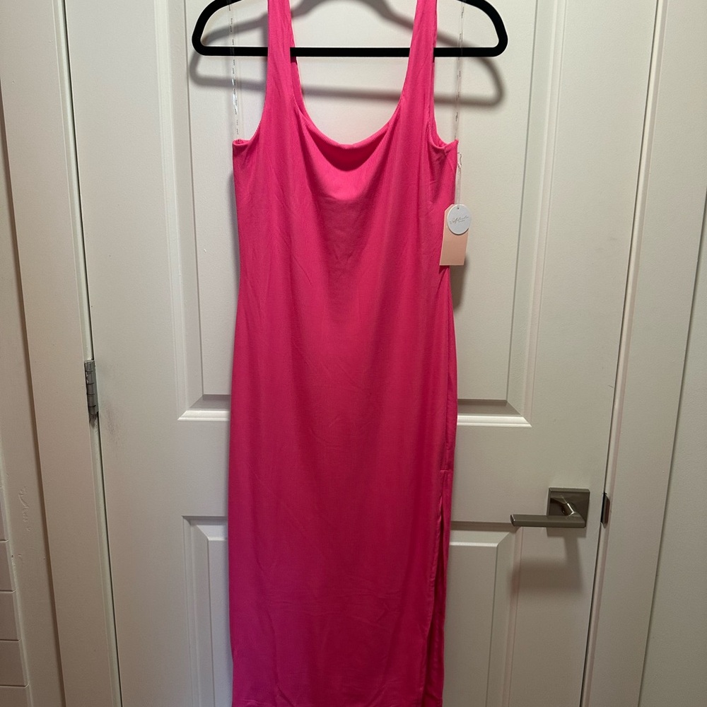 Elegant Pink Midi Dress